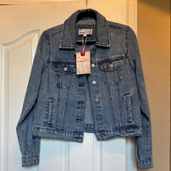 Stoosh Jackets & Blazers - Stoosh Light Blue Denim Jacket